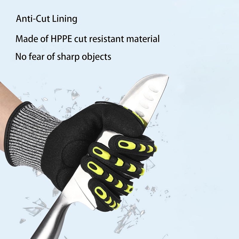 SUNRISING Store Safety Work Gloves,Impact Gloves for Men Women,Cut Resistant Non-Slip Heavy Duty Gloves with Impact Protection - Image 5